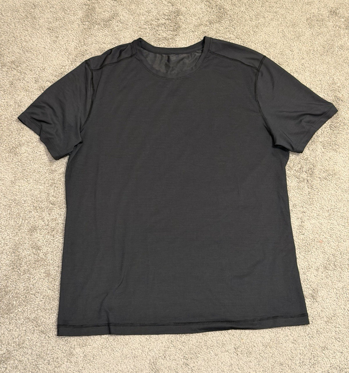 Men's Black Solid Activewear T-Shirt L Regular Crew Neck Short Sleeve Pullover gallery