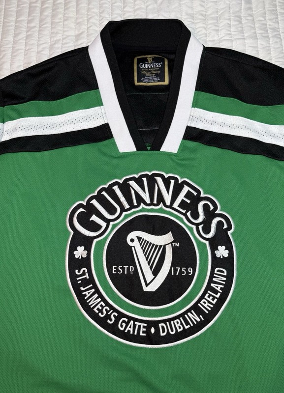 Guinness Ireland Mens XXXL Green Black 1759 Sewn Stitched Dublin Hockey Jersey gallery