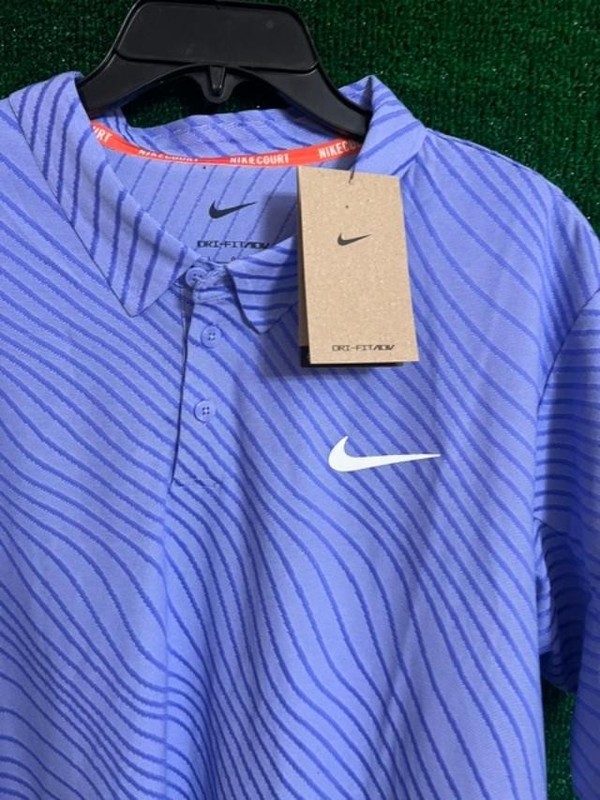 Men's Nike Court Slam Dri-FIT Tennis Polo Shirt Blue ADV IB1020-569 Size L gallery