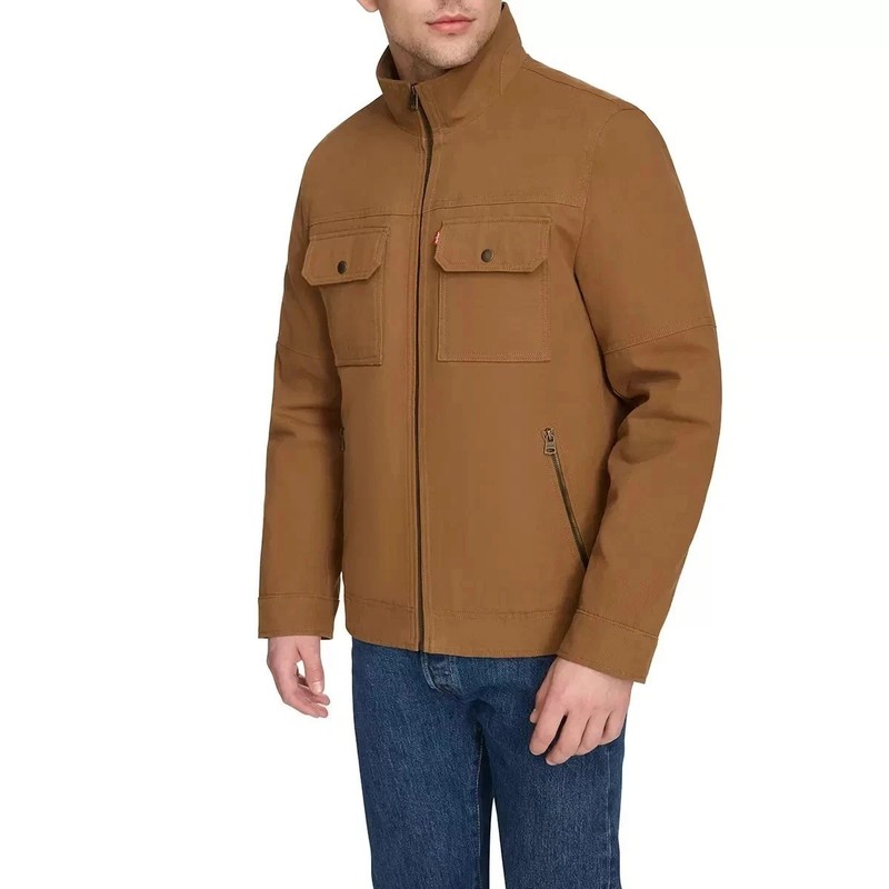 Men's Levi's Canvas Stand Collar Full-Zip Jacket Med Tan NWT! gallery