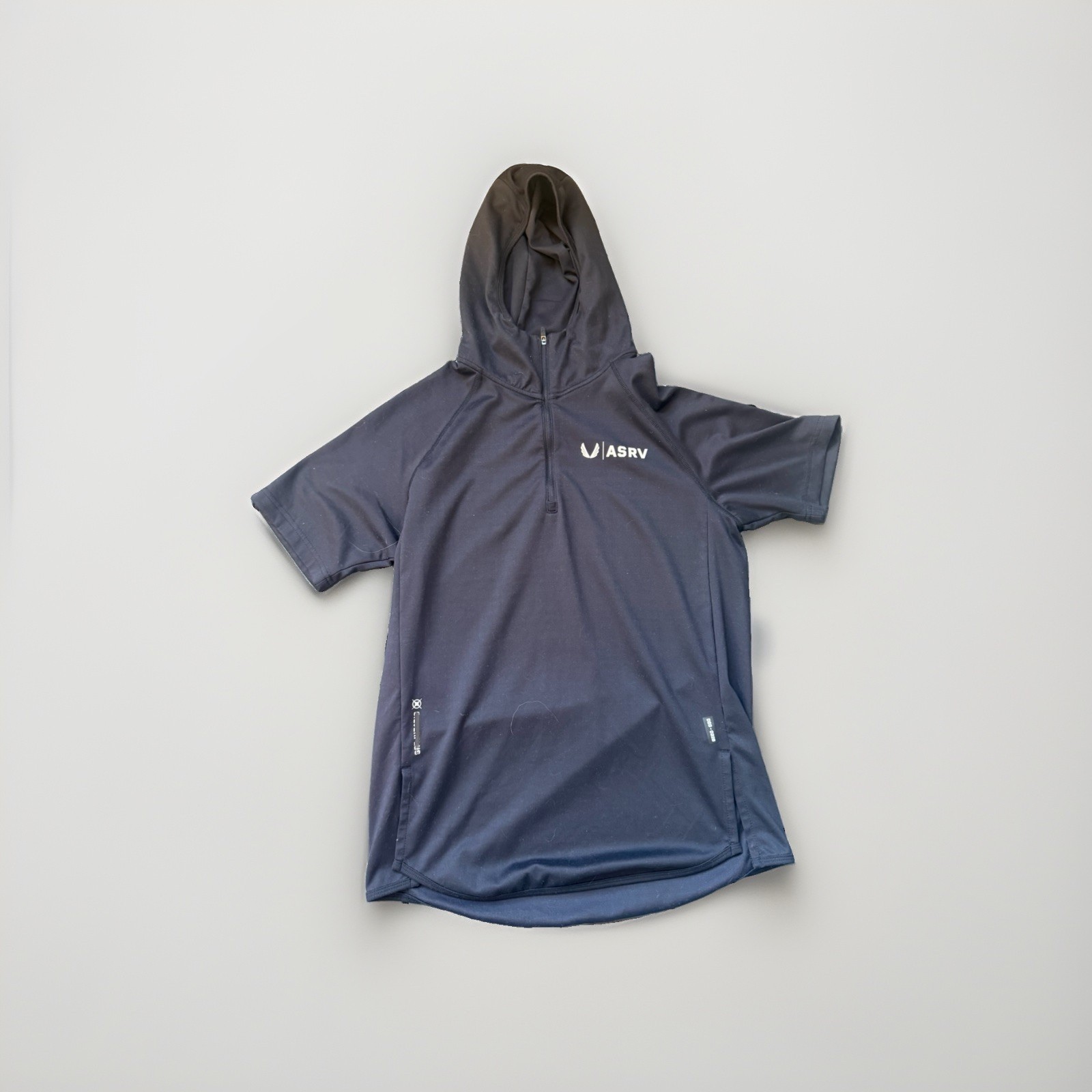 ASRV DSG 0328 Silverplus Hooded 1/4 Zip Shirt SS Black Hoodie Athletic gallery