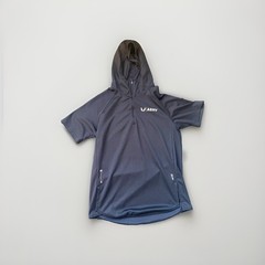 ASRV DSG 0328 Silverplus Hooded 1/4 Zip Shirt SS Black Hoodie Athletic