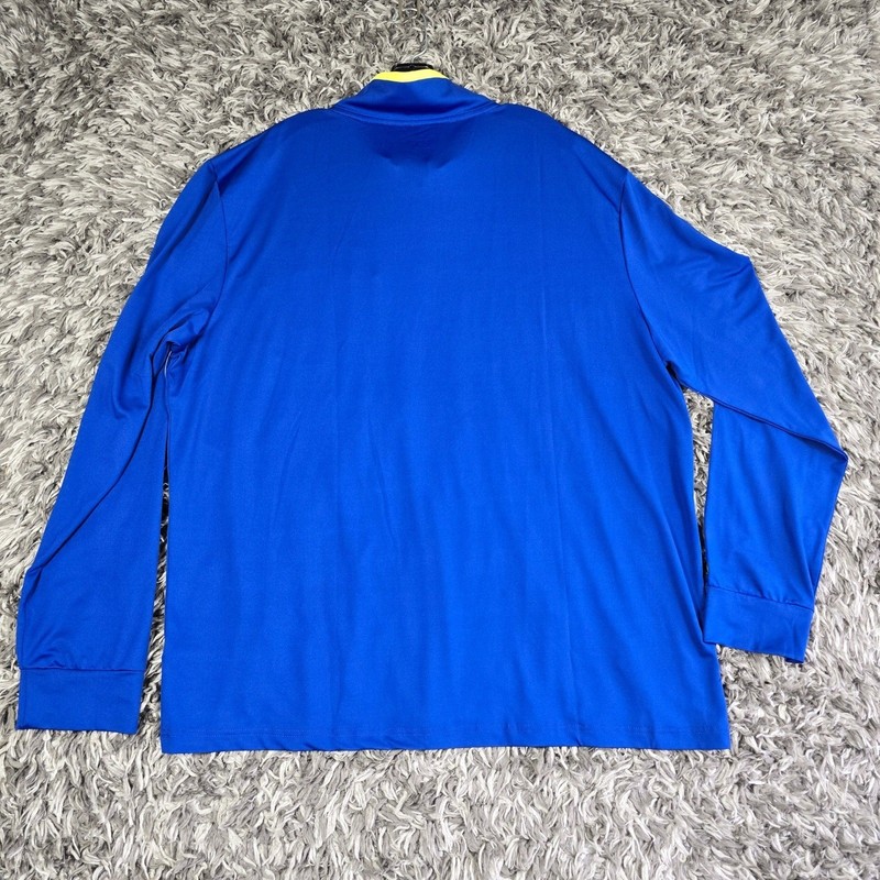 Snap-on Mens 2X Royal Blue Neon Yellow 1/4 Zip Performance Pullover Shirt NEW gallery