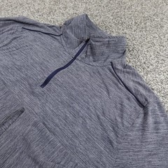 J Crew Performance Sweater Mens M Gray Blue Heather Pullover 1/4 Zip Sweatshirt