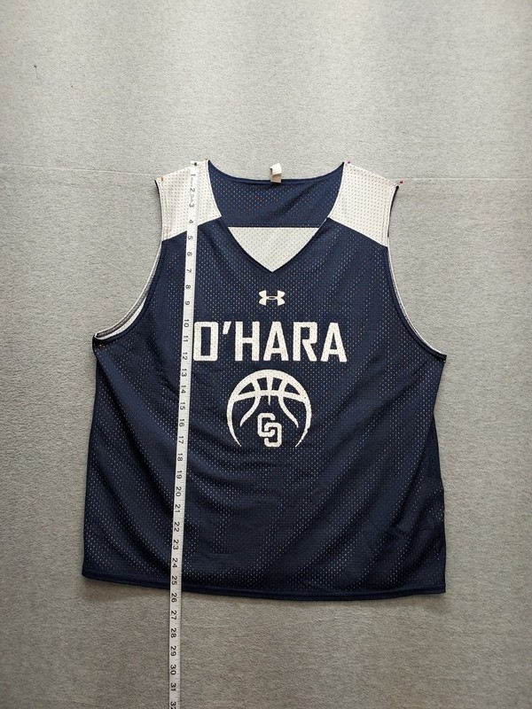 Under Armour Men Athletic Top M Navy Blue Graphic Print Reversible V Neck Active gallery