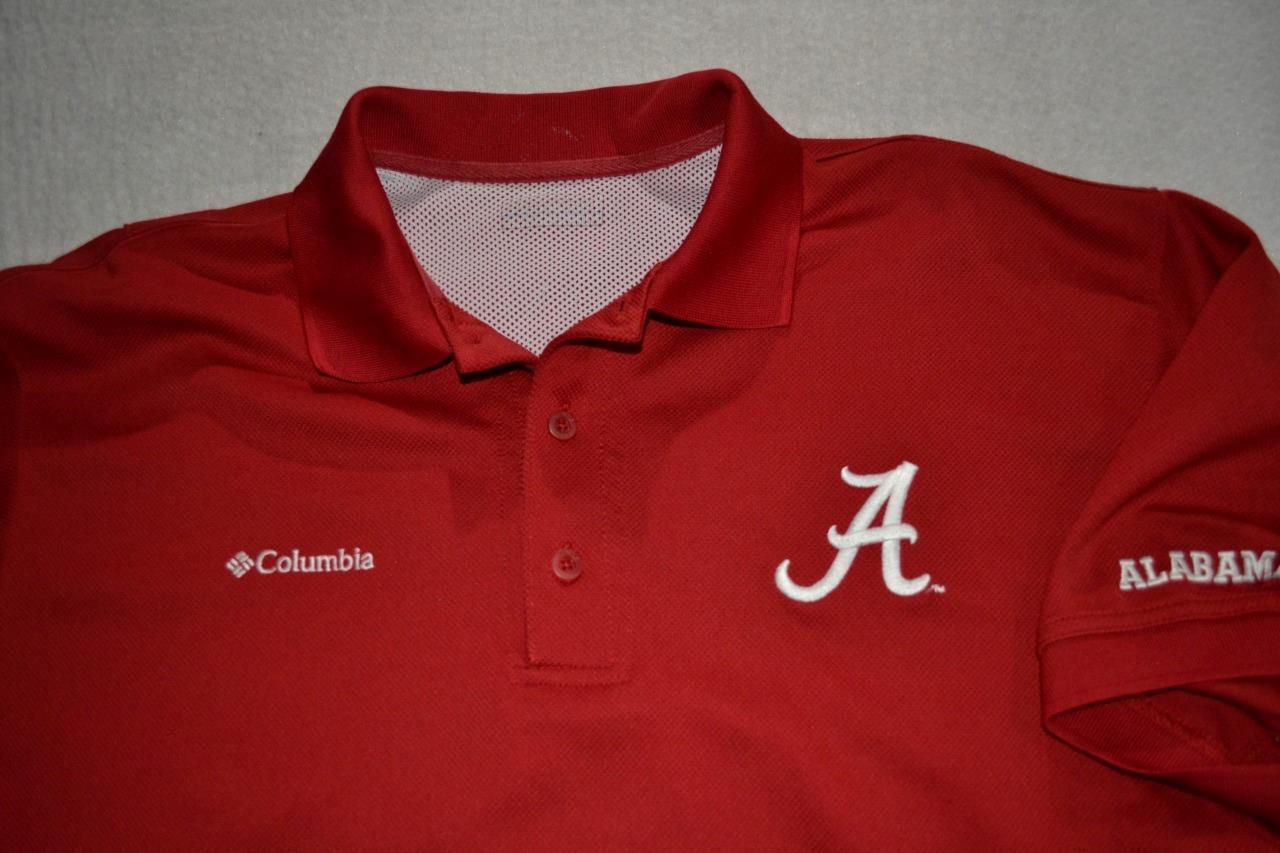 46720-a Columbia PFG Fishing Shirt Alabama Crimson Tide Red Size Medium Mens gallery