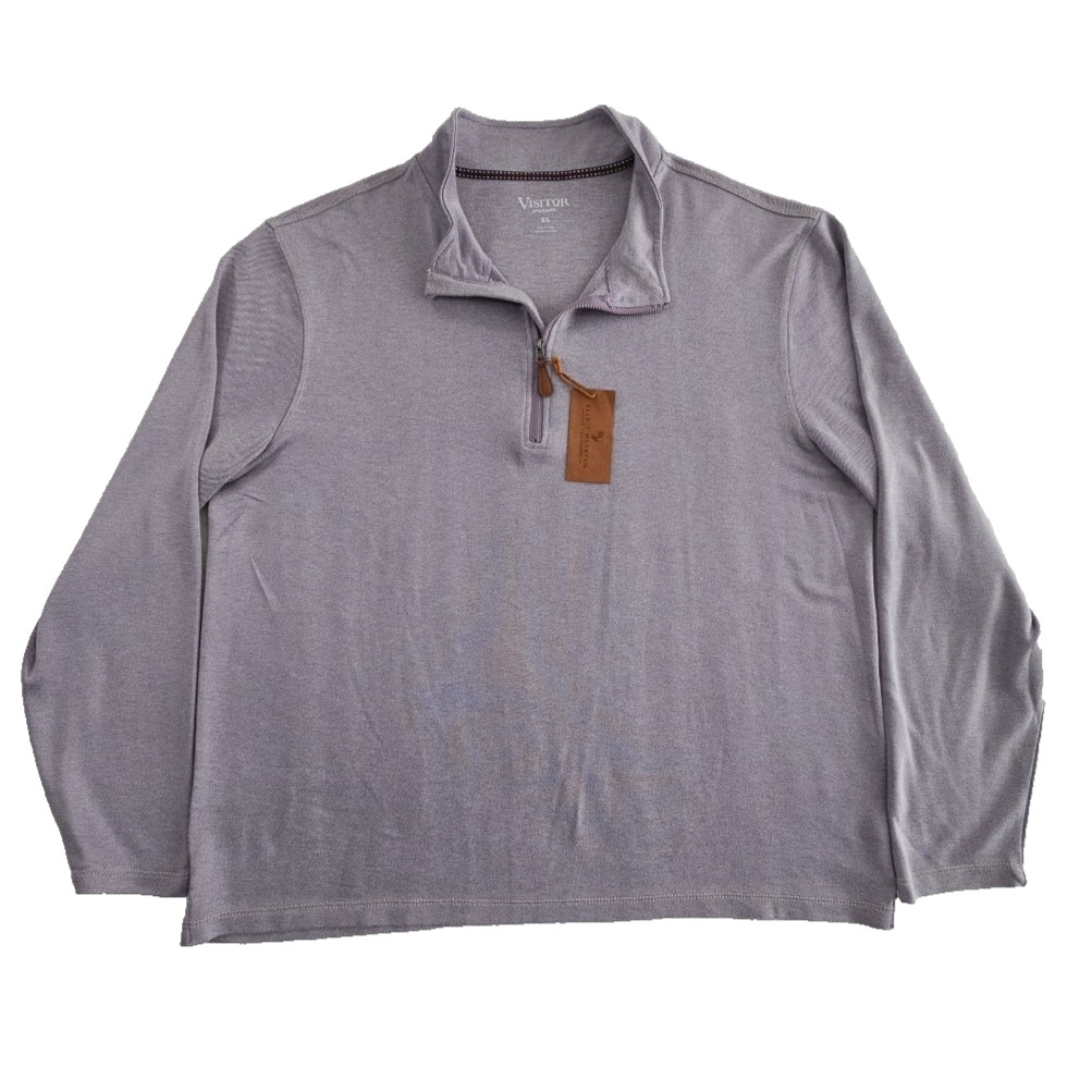 Visitor Premium 1/4 Zip Henley Men's XL Purple Heather Long Sleeve Old Money NWT gallery
