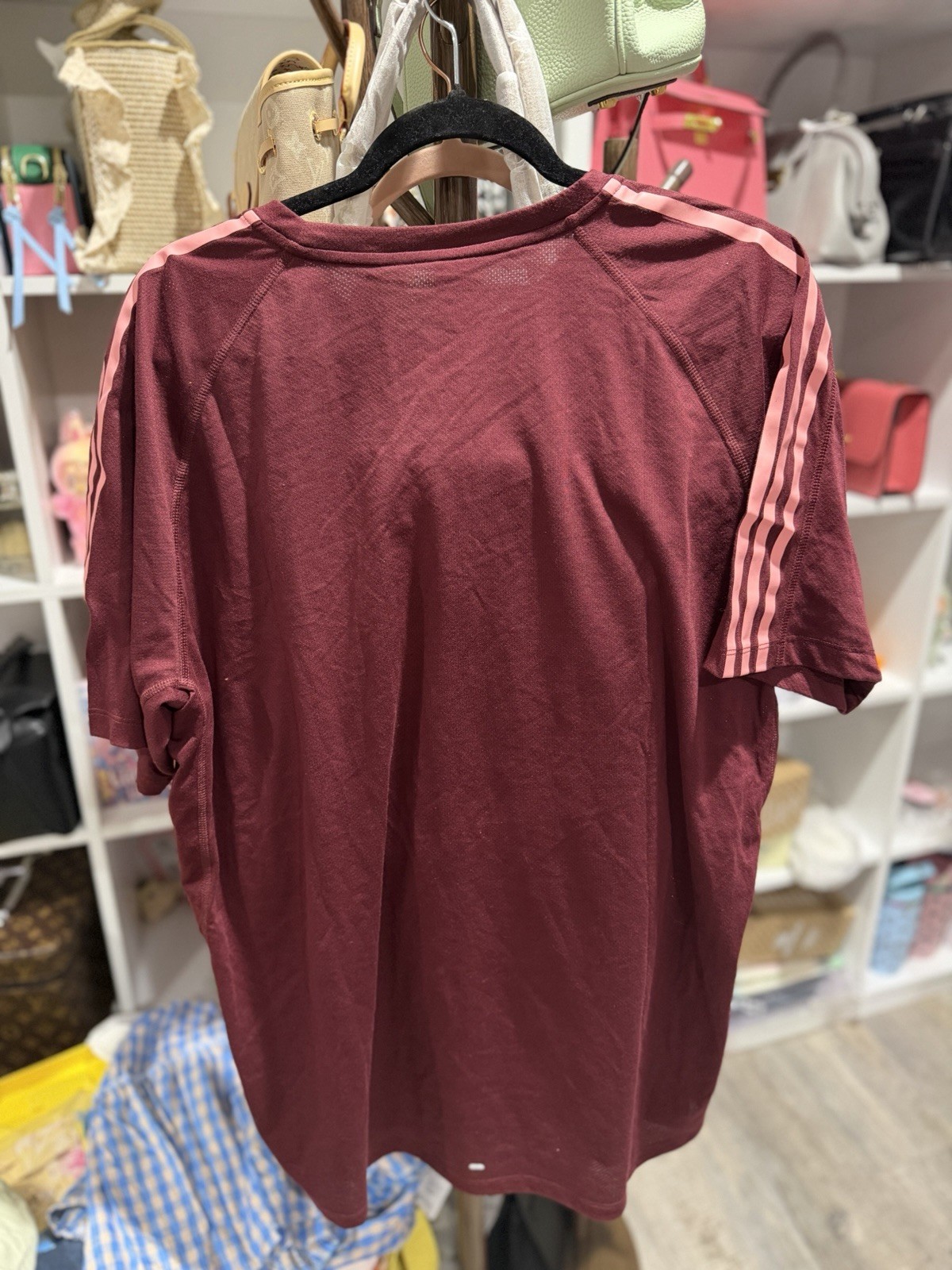 Adidas Own The Run 3-Stripes Tee Red XL NWT gallery
