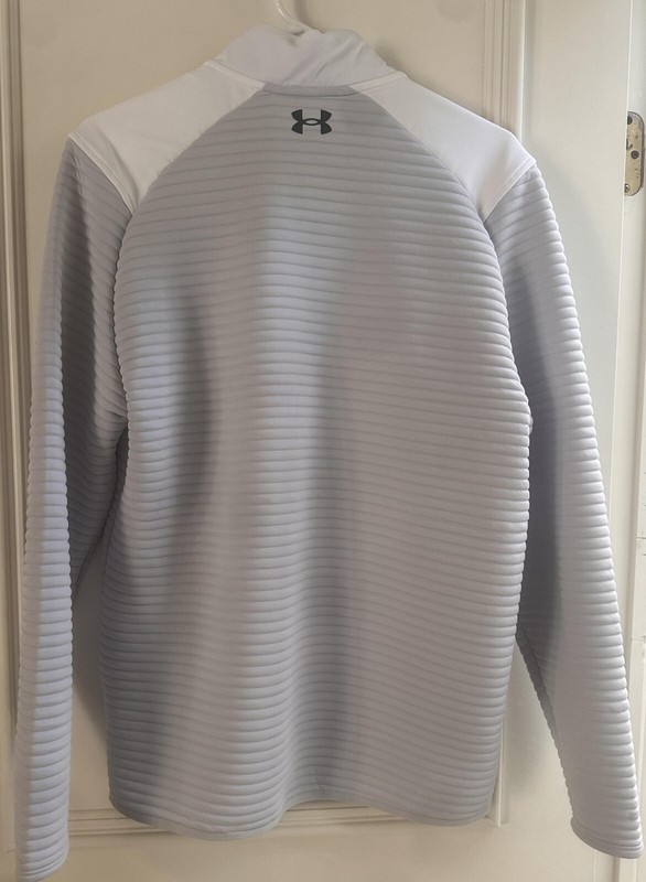 Under Armour Pullover Men's Medium Half Zip Golf Performance White/ Light Gray gallery