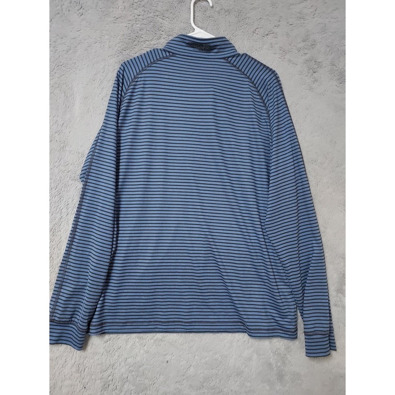 Straight Down Pullover Mens Large Striped Quarter Zip Performance Purple Black gallery