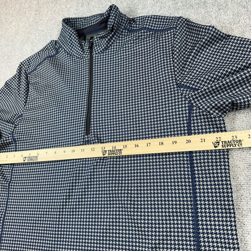 Vineyard Vines Pullover Mens Large Navy Blue Houndstooth Jim Nantz 1/4 Zip Golf gallery