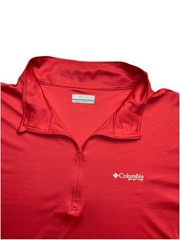 Columbia Pullover Mens 2XL Red PFG Omni-Shade 1/4 Zip Fishing Performance Top