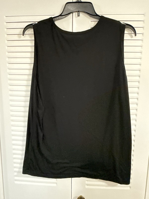 COMFA Men’s L Black Sleeveless Tank Crew Neck Stretch Poly/Spandex Pullover gallery