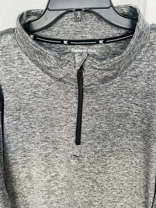 Kenneth Cole long sleeve Clima Control Performance 1/4 zip grey pullover Sz 2X gallery