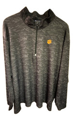 Mens Used Cutter & Buck 5XB/5TG Black Camo Pullover w/ Clemson Tiger Paw L/S