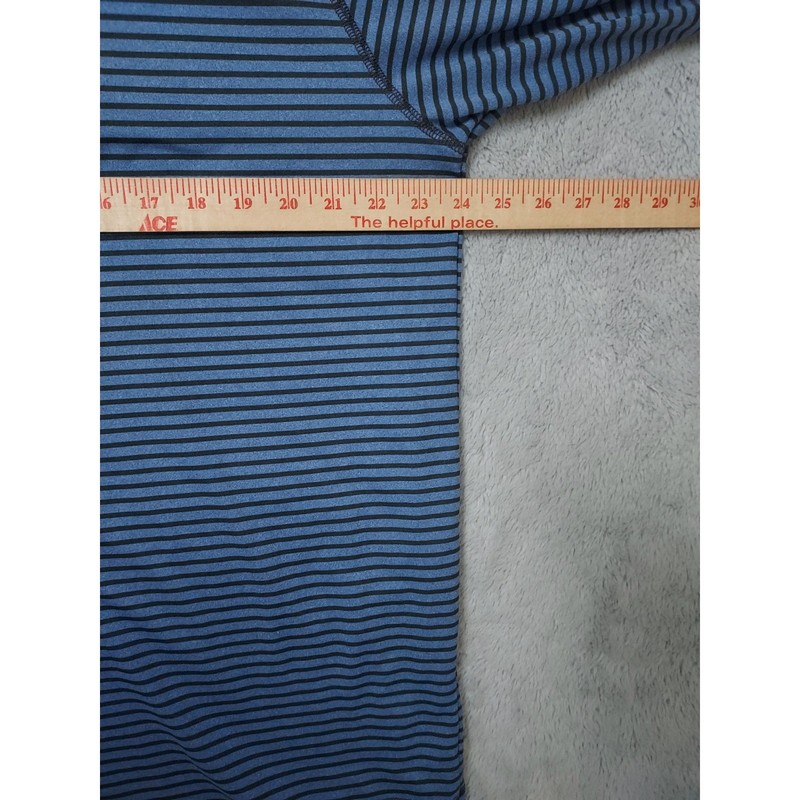 Straight Down Pullover Mens Large Striped Quarter Zip Performance Purple Black gallery