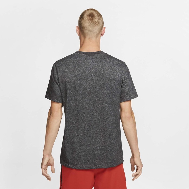 NWT Nike Dri-Fit Cotton Crew T-Shirt Men’s Large Black Heather Silver AR6029-032 gallery