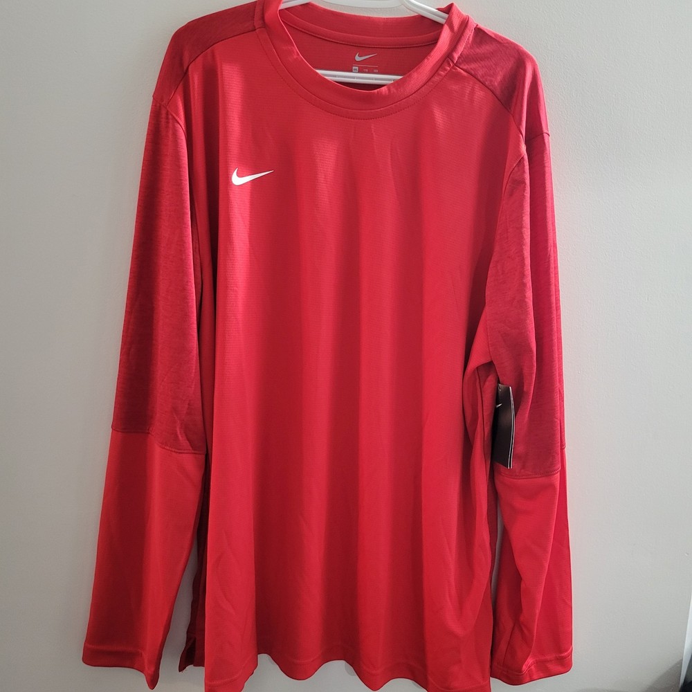NWT Nike Sideline Long Sleeve UV Coaches Top Men Size 2XL Red CI4760-657