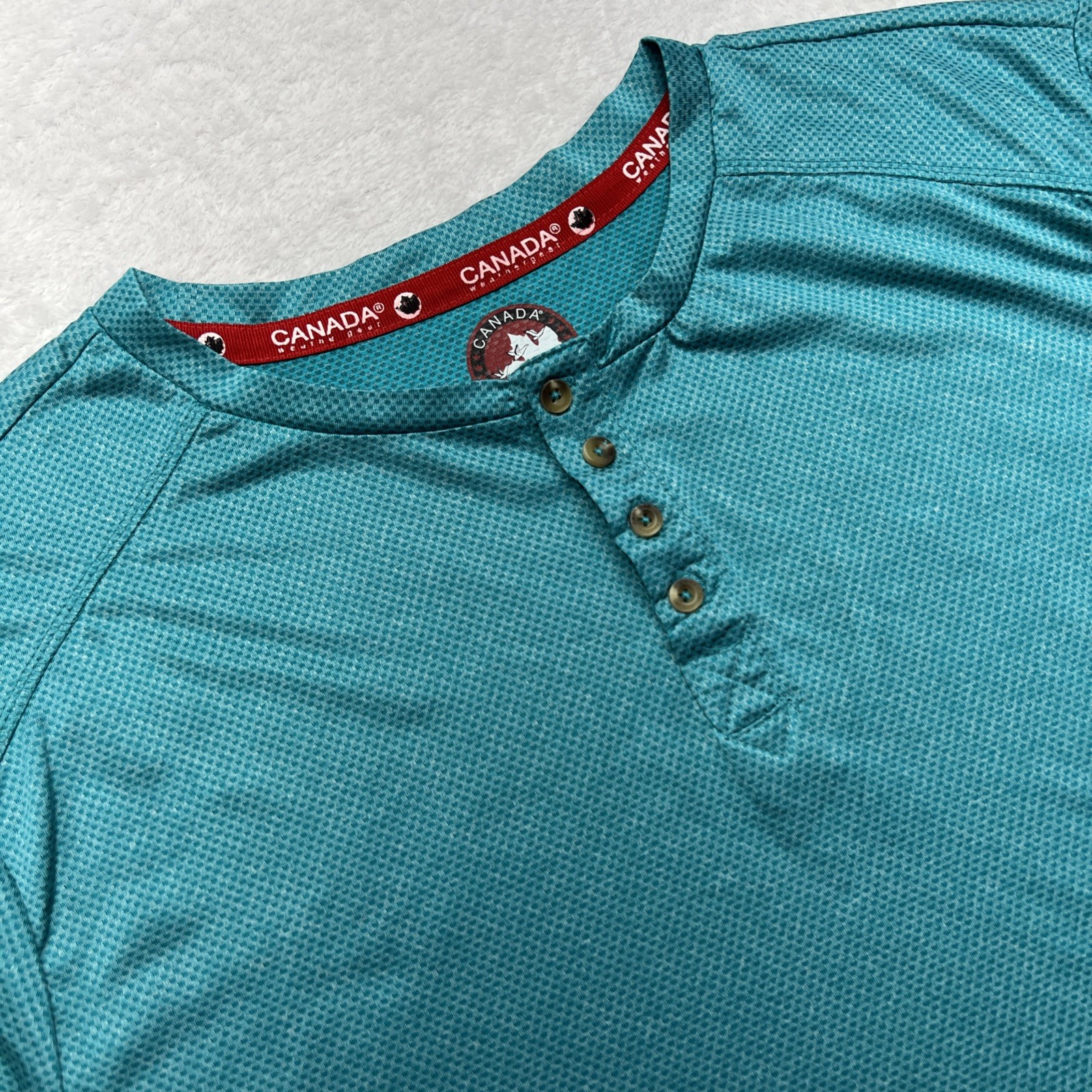 Canada Weather Gear 1/4 Button Crew Neck Short Sleeve Pullover Men XXL Blue gallery