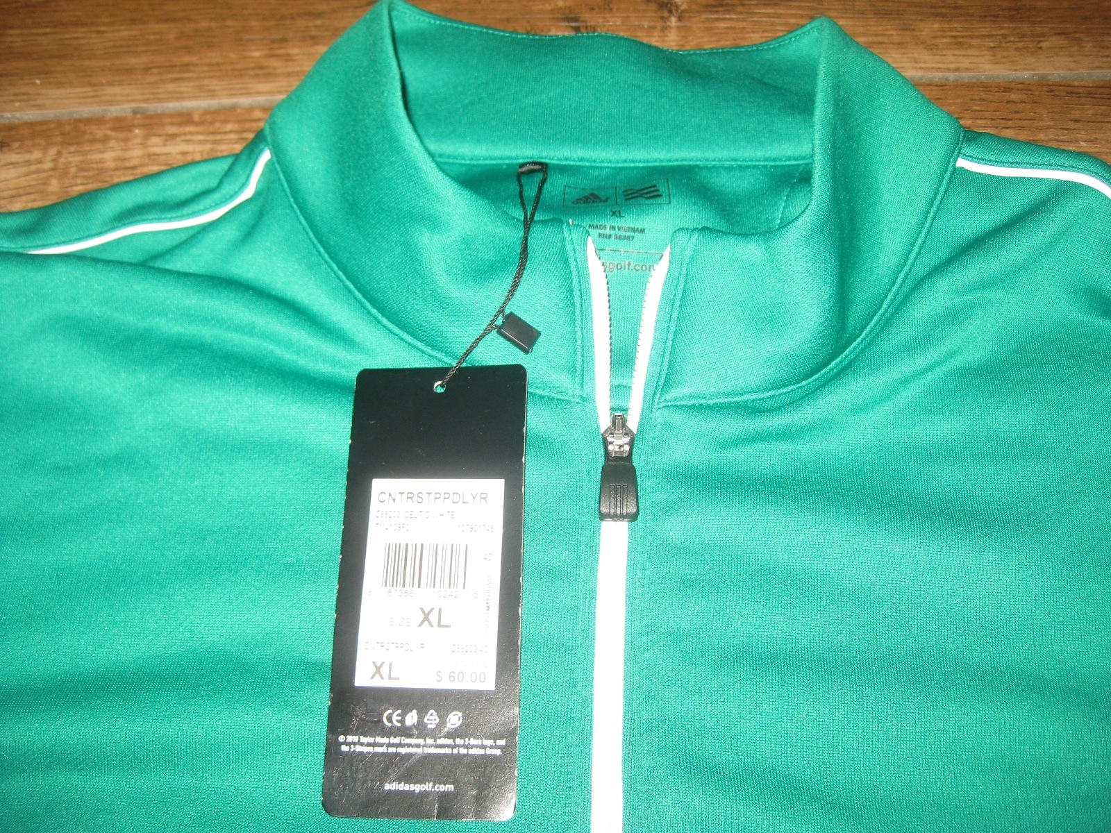 Adidas GOLF JACKET CELTIC GREEN Track TOP JACKET mens L Z88203 NEW 1/2 ZIP 1/4 gallery