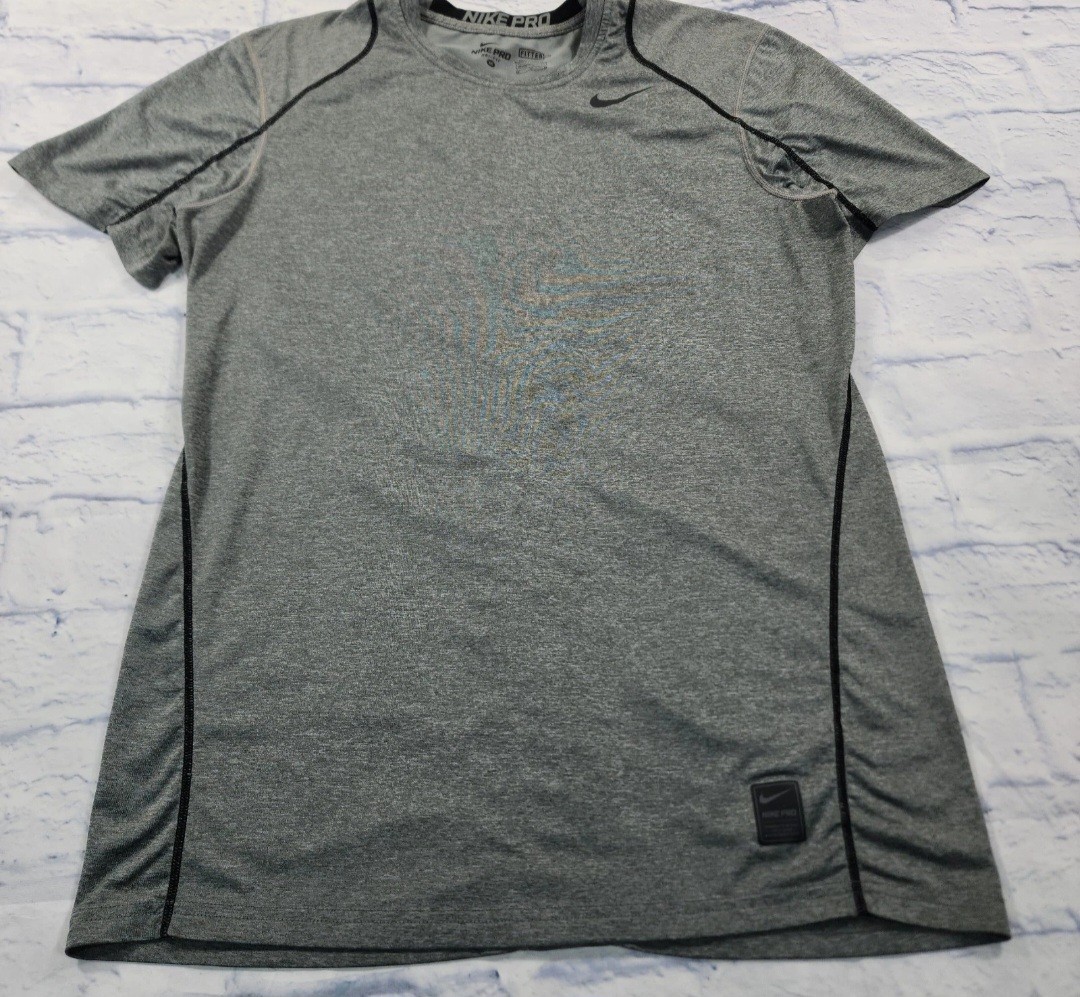 Nike Performance Pro Dri Fit Fitted Fitness Gray size 2XL Shirt 703104 gallery