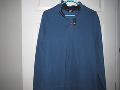 NWT New LANDS’ END Men’s Medium 38 49 Blue 1/4 Zip Sweatshirt Cotton Polyester