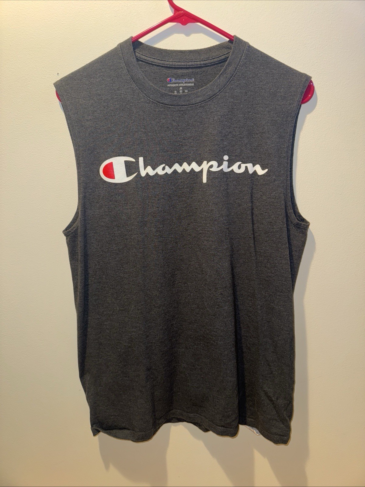 Champion Authentic Athletic-Wear Classic Script Tank Adult Grey Sz Medium gallery
