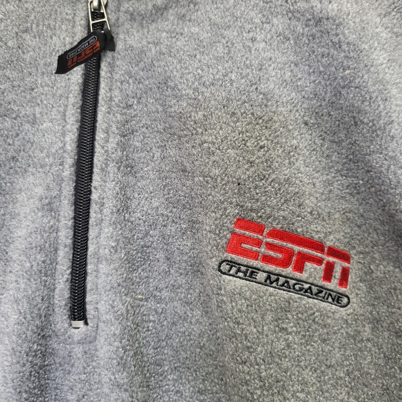 ESPN The Magazine mens XL gray 1/4 zip thermal pullover gallery