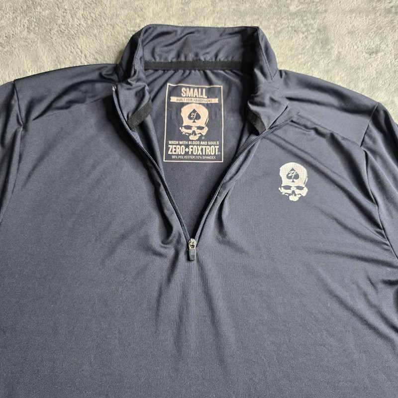Zero Foxtrot 1/4 Zip Shirt Mens Small Dark Navy Long Sleeve Performance Stretch gallery