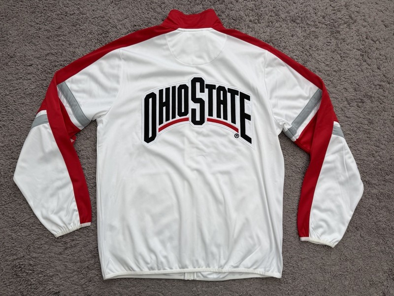 G-III Ohio State Buckeyes Jacket OSU Full Zip White Red Men's Size Large NEW gallery