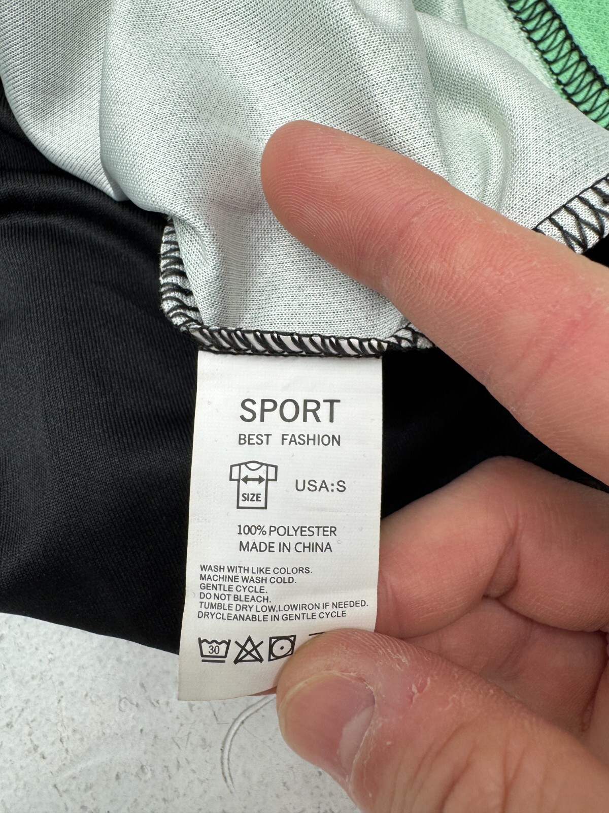 Sport 2 Piece Black Green Ombre Athletic Shirt Short Set Mens Size Small gallery