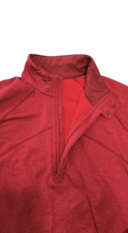 REI Men's Cranberry Red Quarter Zip Pullover Athletic Long Sleeve Shirt. Medium gallery