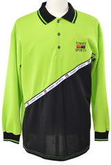 TOMMY SPORTS Vintage Long Sleeve Polo Shirt Size Large L Green Embroidered Logo