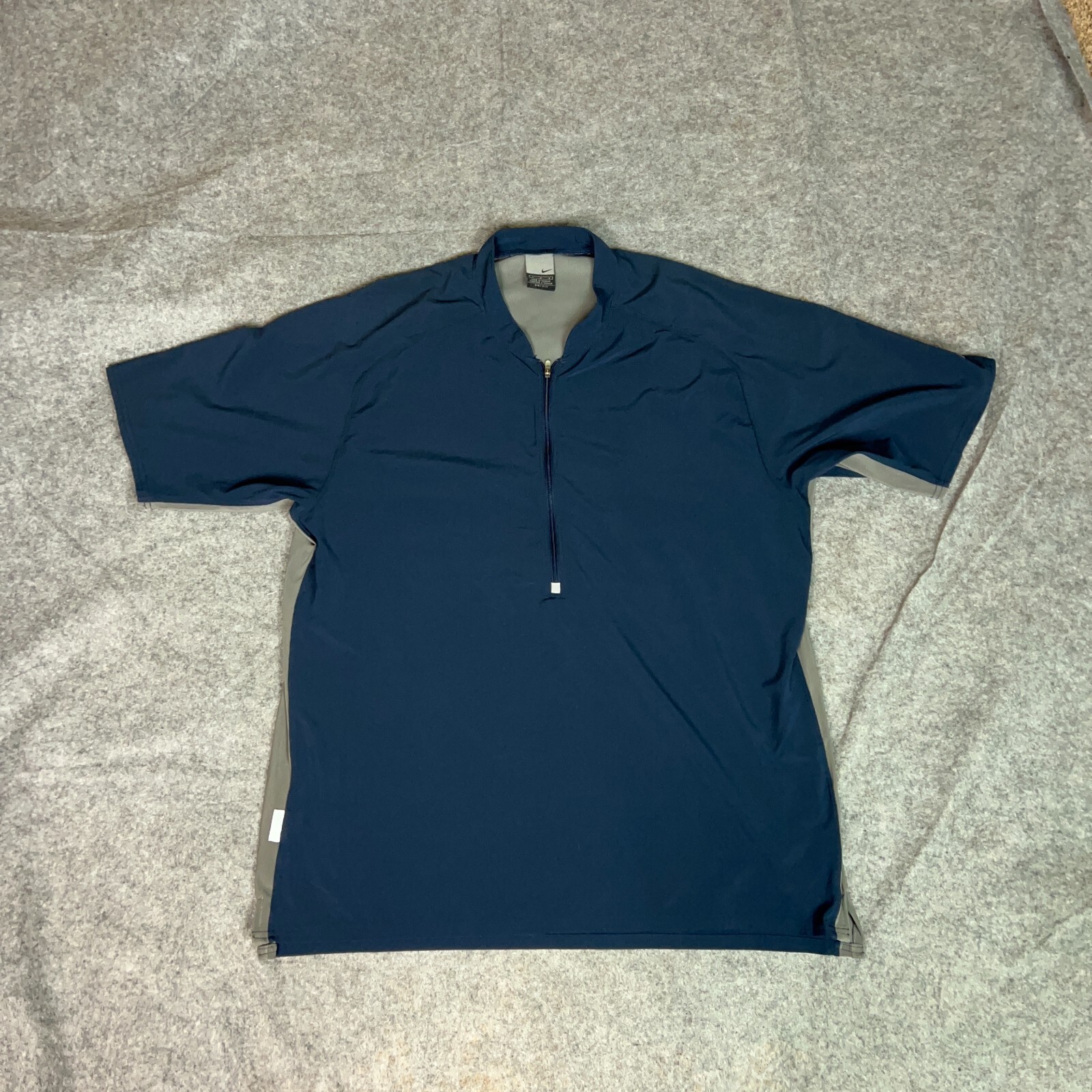 Nike Mens Pullover Large Blue Gray Sports Jacket DriFit Vented Golf 1/4 Zip Top gallery