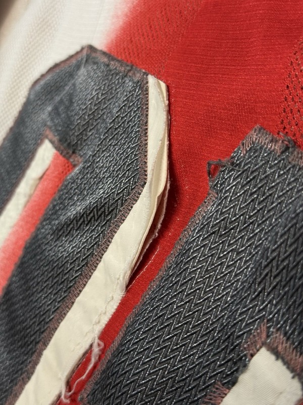 Vintage FUBU Jersey 05 White Red Gradient Mesh Football Shirt XXXL Hip Hop Y2K gallery
