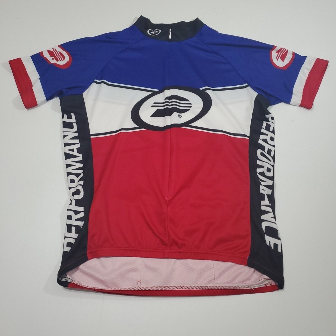 Red White And Blue Performance 3/4 Zip Cycling Bike Jersey Shirt Top Size Large gallery