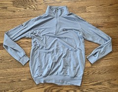 Travis Matthew Trilogy Medium LS Golf Shirt Gray 1/4 Zip 2 Pocket Pullover