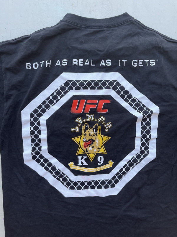 Men's UFC T-Shirt Black Canine Las Vegas M MMA Fighting Dogs Dana White Boxing gallery