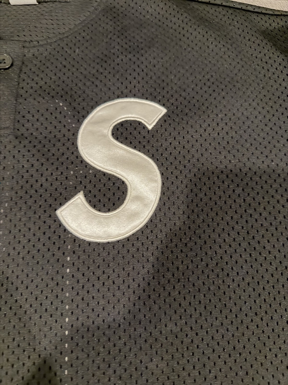 Supreme S Logo Baseball Henley (SS25) Black sz Medium M gallery