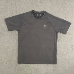 Under Armour T-Shirt Mens Large Loose Gray Geometric Activewear Workout Gym Dad