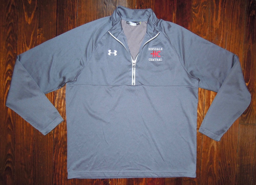 Under Armour Pullover Hinsdale Central Sports Gray 1/4 Zip Illinois Size Large