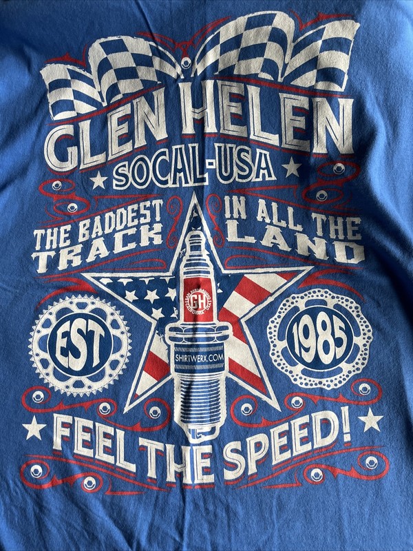 Glen Helen Track SoCal Blue T-shirt Men’s 2XL Motorcycle NWOT gallery