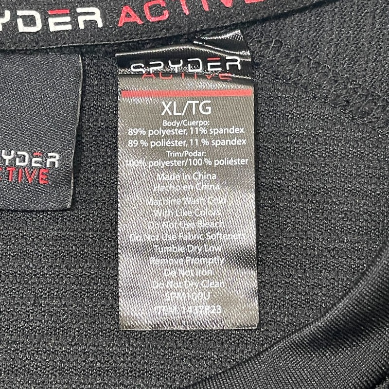 Spyder Active Compression Shirt Mens XL Black Long Sleeve Athletic Base Layer gallery