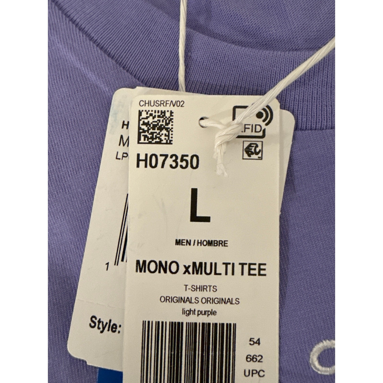 NEW adidas Originals Men Mono Multi Logo T-Shirt Purple H07350 Size Large gallery