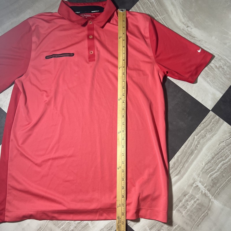 Nike Tour Performance Innovation Color Golf Polo Shirt Salmon Pink Golfing Large gallery