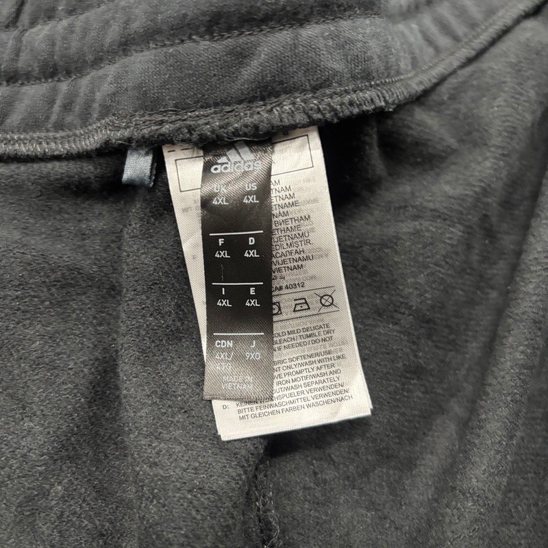 Adidas Regular Fit 4X Large Black Sweatpants Embroidered Logo gallery