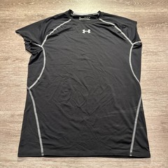Under Armour Shirt Mens XXL Black Tank Top Cut Off Stretch Fitness Adult Casual
