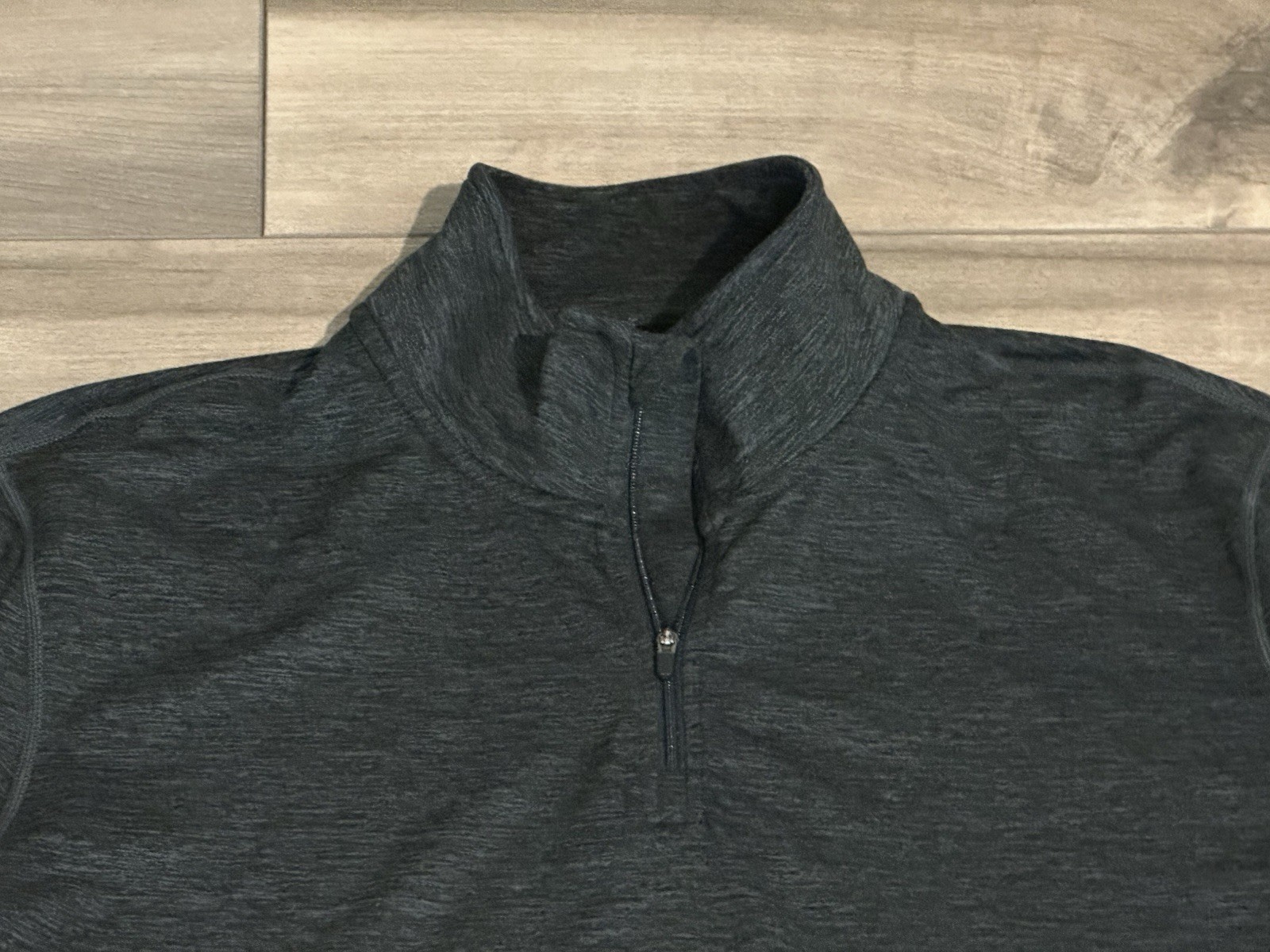 Marine Layer Weekend Sport Gray Quarter Zip Long Sleeve Performance Shirt Size L gallery