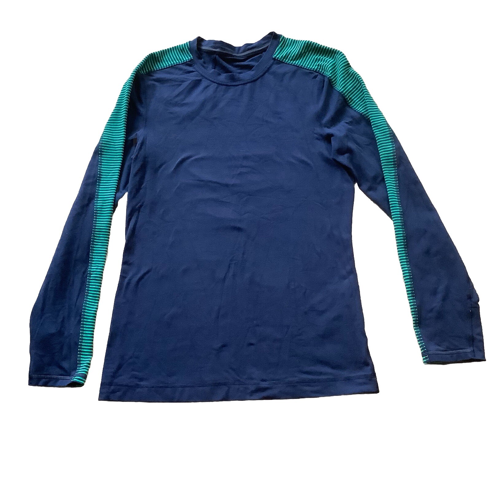 Lululemon Mens Crewneck Shirt Long Sleeve Mens Size M Green And Blue gallery