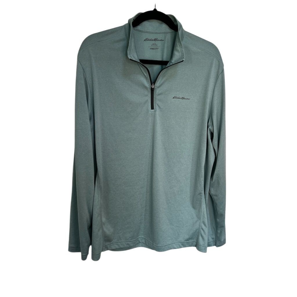 Eddie Bauer Men's L Multicolor 1/4 Zip Pullover Hiking Running Casual gallery